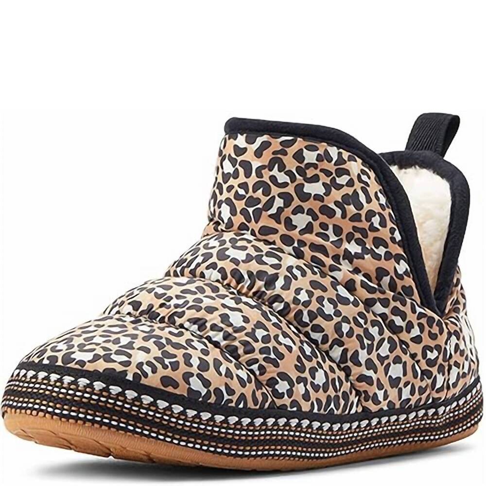NEW VARIATIONS women's warm and comfortable bootie slippers in leopard crius